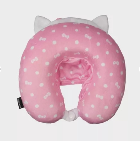 Hello Kitty Pink and White Hooded Neck Pillow Memory Foam - Picture 3 of 12